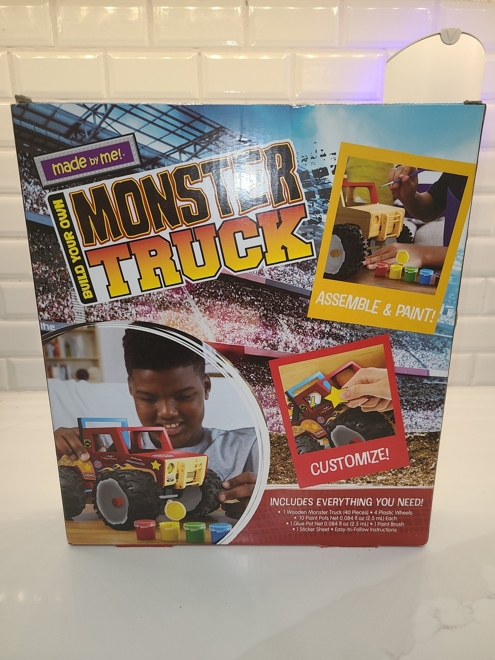 Monster Truck Wooden Paint & Assemble Kit - Red